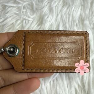 2" y2k COACH Brown Fob Bag Charm Hang tag Hangtag